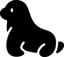 A black and white silhouette of a dog vector