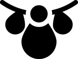 A black and white silhouette of a person with a head and two arms vector