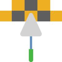 A yellow and green triangle with a green arrow vector