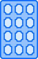 A blue square with a number of squares vector