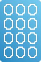 A blue square with white squares on it vector