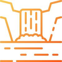 A waterfall icon with orange lines vector