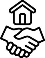 Handshake with house icon vector