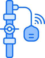 A blue pipe with a wireless device attached to it vector
