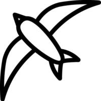 A black and white drawing of a bird flying vector