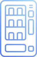 A vending machine icon with a blue background vector