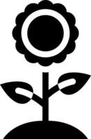 A black and white flower with a circle in the center vector