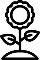 A black and white flower with a stem vector