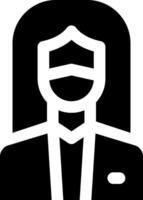 A black and white icon of a man in a suit vector