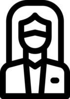 A black and white icon of a man in a suit vector