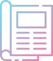 A newspaper icon with a scroll and a pen vector