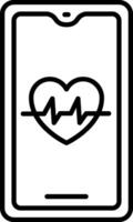 A tablet with a heart beat on it vector