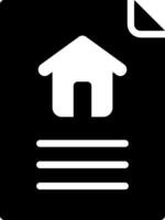 A black and white icon of a house with a white outline vector