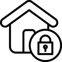 A house with a padlock and a lock icon vector
