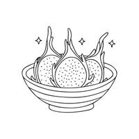 Dragon fruit sliced and arranged in a bowl vector