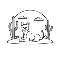 Dingo resting in a desert landscape vector