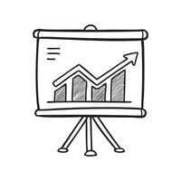 Diagram displayed on a large projector screen vector