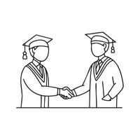 Handshake between a mentor and student after a graduation ceremony vector