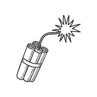 Dynamite with a fuse sparking vector