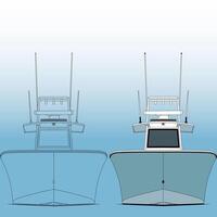 Front view , boat, illustration on background vector