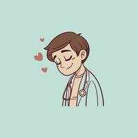 A cartoon boy with a heart on his chest vector