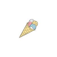 Ice cream icon in a waffle cone vector