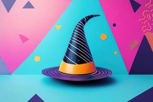 A Witch's Hat on a Geometric Abstract Background photo