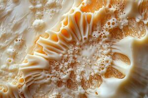 Close-up of a Seashell's Textured Interior photo