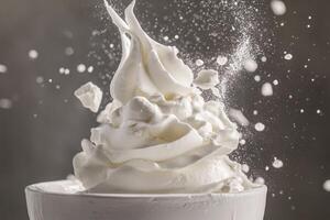 Whipped Cream Explosion in a Bowl photo