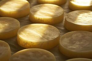 Close-up of Golden Round Objects with Subtle Surface Texture photo