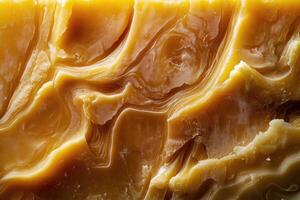 Close-up Texture of Golden Honeycomb Wax photo