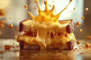 Melted Cheese Sandwich with a Splash of Gooeyness photo