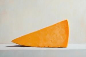 Triangular Pieces of Yellow Cheese on a White Surface photo