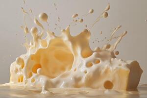 A Splashy, Creamy, and Swirling Block of Cheese photo