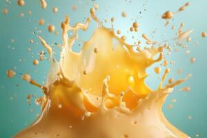 A Golden Liquid Splashing and Forming a Unique Shape photo
