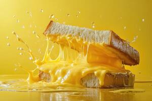 Melted Cheese Sandwich with Splashes and Drips photo