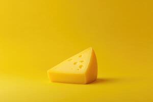 A Piece of Yellow Cheese on a Yellow Background photo