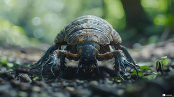 A Pixar style image of a large crawfish in the jungle. photo