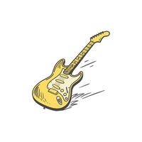 A drawing of a guitar on a white background vector