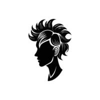 A silhouette of a woman with a mohawk vector