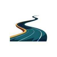 A road with curves and a curved line vector