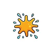 A cartoon sun with water splashing around it vector