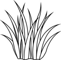 A black and white drawing of grass vector