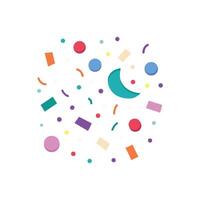 A colorful confetti and moon on a white background vector
