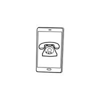 A phone with a phone call icon on it vector