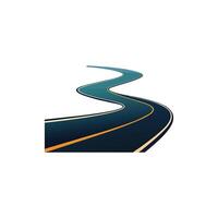 A road with a curved path on it vector