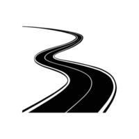 A black and white road with curves on it vector