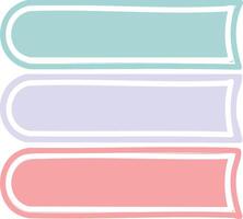 stack of green, blue and red books flat illustration vector