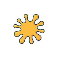 A yellow splash of water on a white background vector