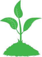 A vibrant green sprout emerges from the earth, symbolizing growth and new beginnings. vector